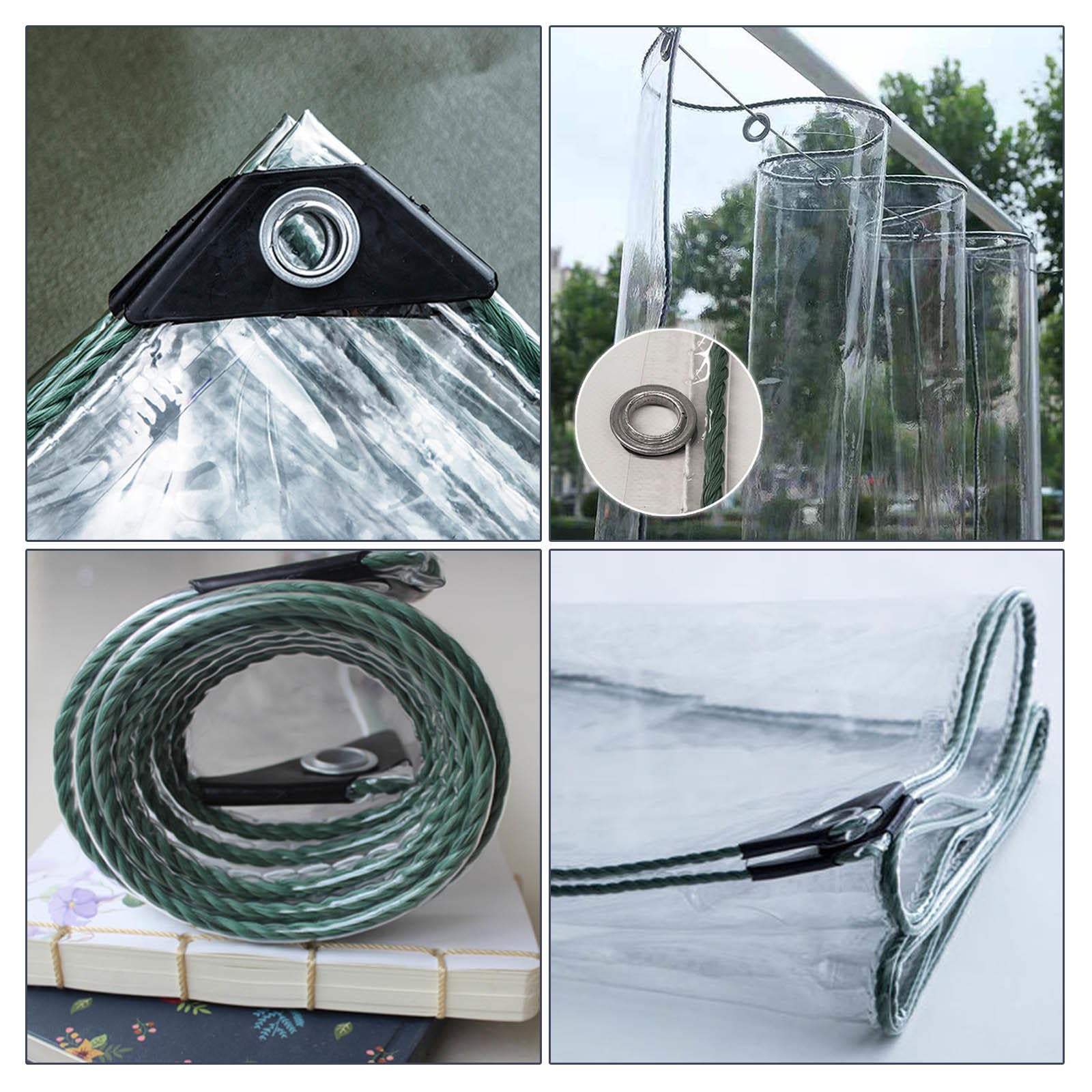 Transparente PVC-Planen-Vorhänge mit Reißverschluss-Tür für Outdoor-Pavillon, 2 x 2 m, strapazierfähig, transparent, Outdoor-Pavillon-Vorhänge mit Reißverschlusstür, wetterfest und langlebig, Terrasse