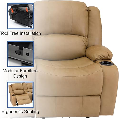 Miniatura 118 de RecPro Charles - Sofá reclinable doble de pared de 58 pulgadas, para autocaravana, con tela mejorada (color plomizo)