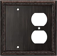 Vista 135 de Henne Bery Sunken Pearls - Placa de pared decorativa resistente para interruptor, cubierta para tomacorrientes (doble dúplex, níquel satinado)