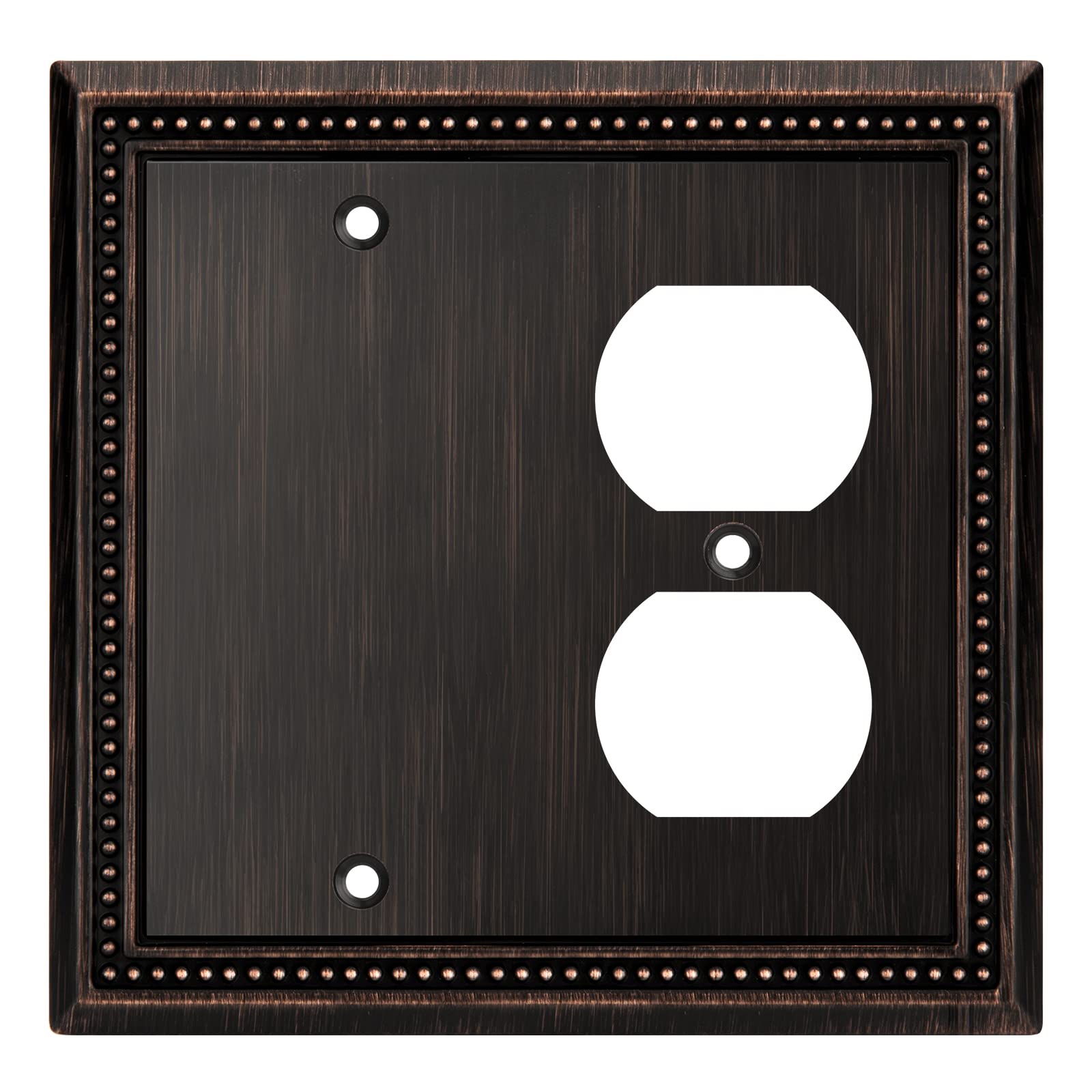 Henne Bery Sunken Pearls Heavy Duty Decorative Wall Plate Switch Plate Outlet Cover (Blank/Duplex, Aged Bronze)