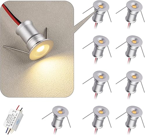 Mini foco LED 902 de 120, DC12V 1W, 80Ra, 75lm, tamaño pequeño, instalación empotrada, adecuado para iluminación de gabinetes como gabinetes de