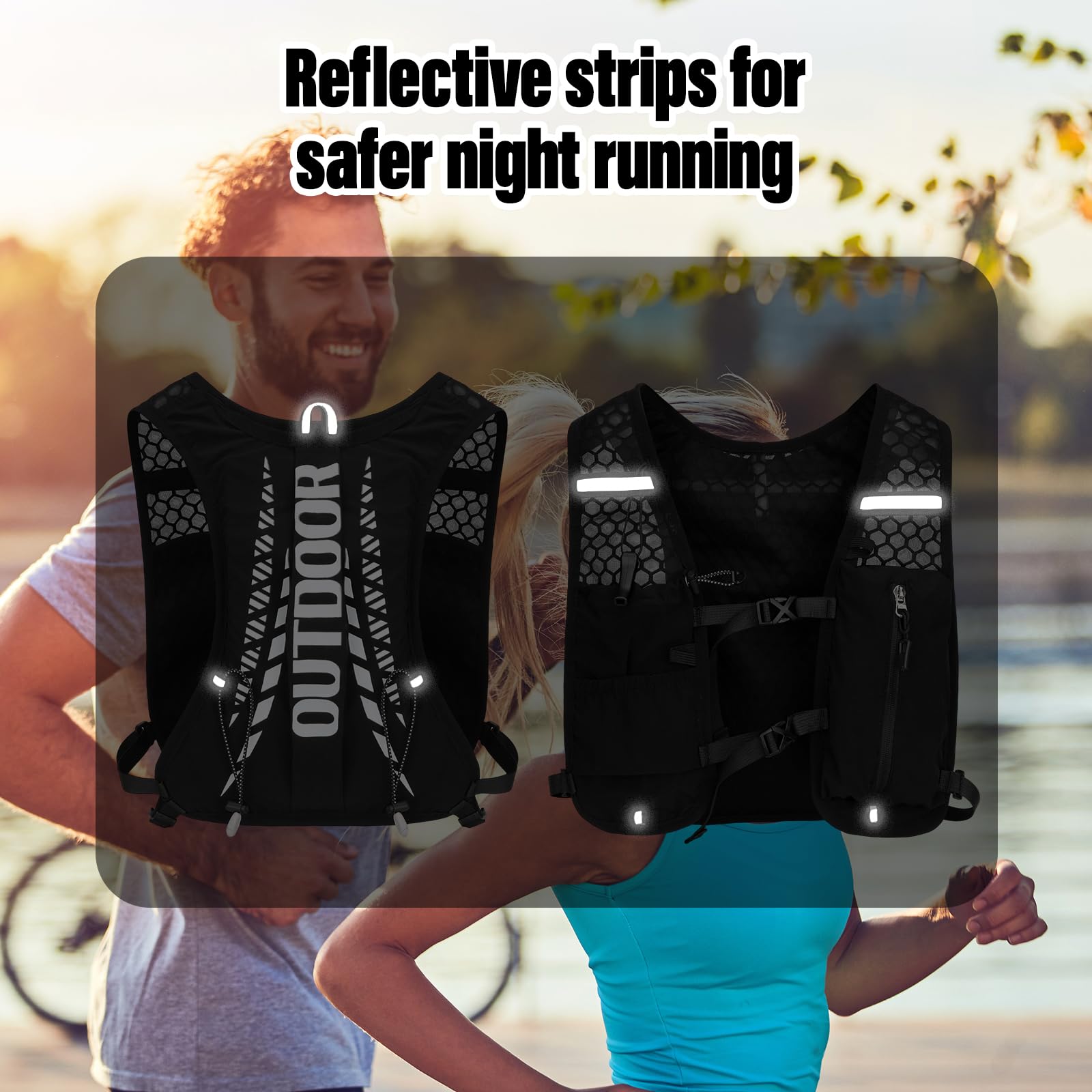 Gilet Ciclismo Catarifrangente Gilet Da Corsa Con Borraccia - Ultraleggero Antivento Per Uomo E Donna Gilet Running