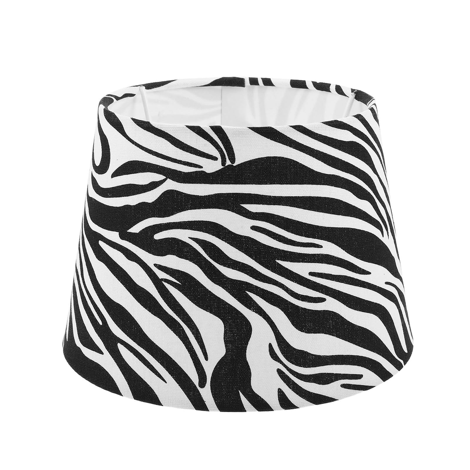 KOMBIUDA Small Lamp Shade Replacement Barrel Cloth Light Cover (Zebra Print) - Drum Lampshade for Table Floor Zoo Animal Birthday Party Backdrop