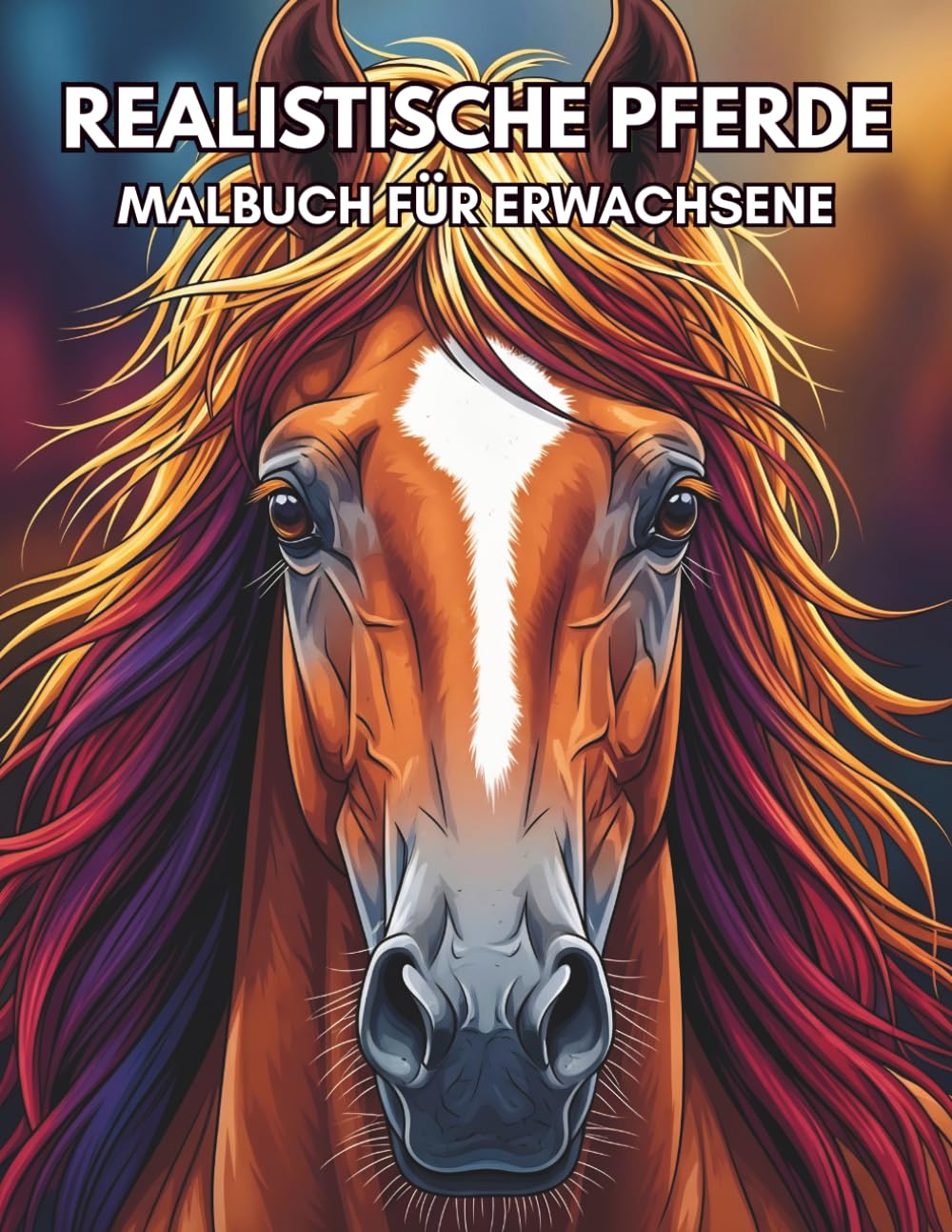 Realistische Pferde Malbuch für Erwachsene: 50 Realistische Pferdeporträts für Entspannung und Kreativität