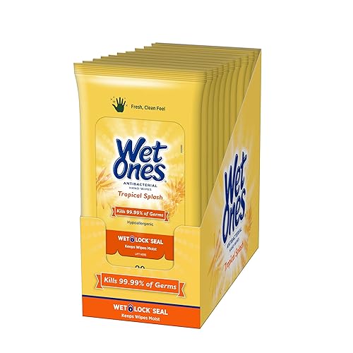 Toallitas antibacterianas de mano de Wet Ones, 20 unidades (paquete de 10), 0, 1, 30