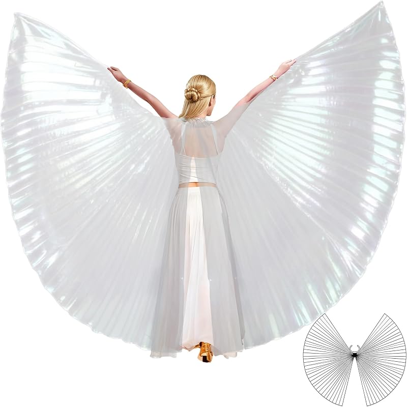 Danza del vientre Isis Alas con palos Rendimiento de carnaval de Halloween Disfraz de baile Alas de ángel