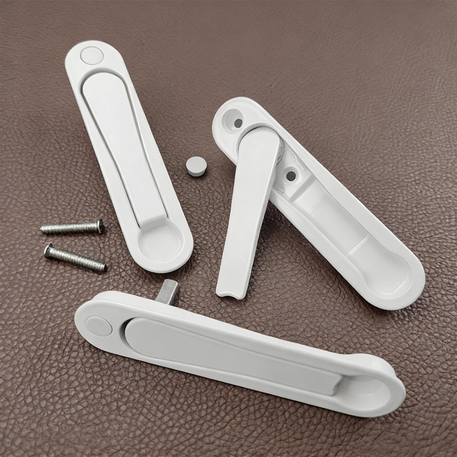 Poignée de Fenêtre Blanche Universelle Axe Court Alliage de Zinc PVC Aluminium Bois