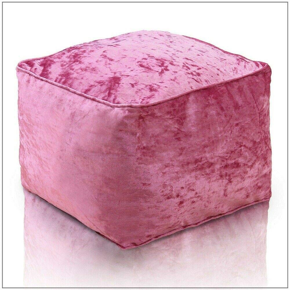 Ehd Pink Crushed Velvet Bean Bags Super Soft Living Room Bedroom Foot Rest Stools Pouffes Ottomans Bean Bags (Pink)