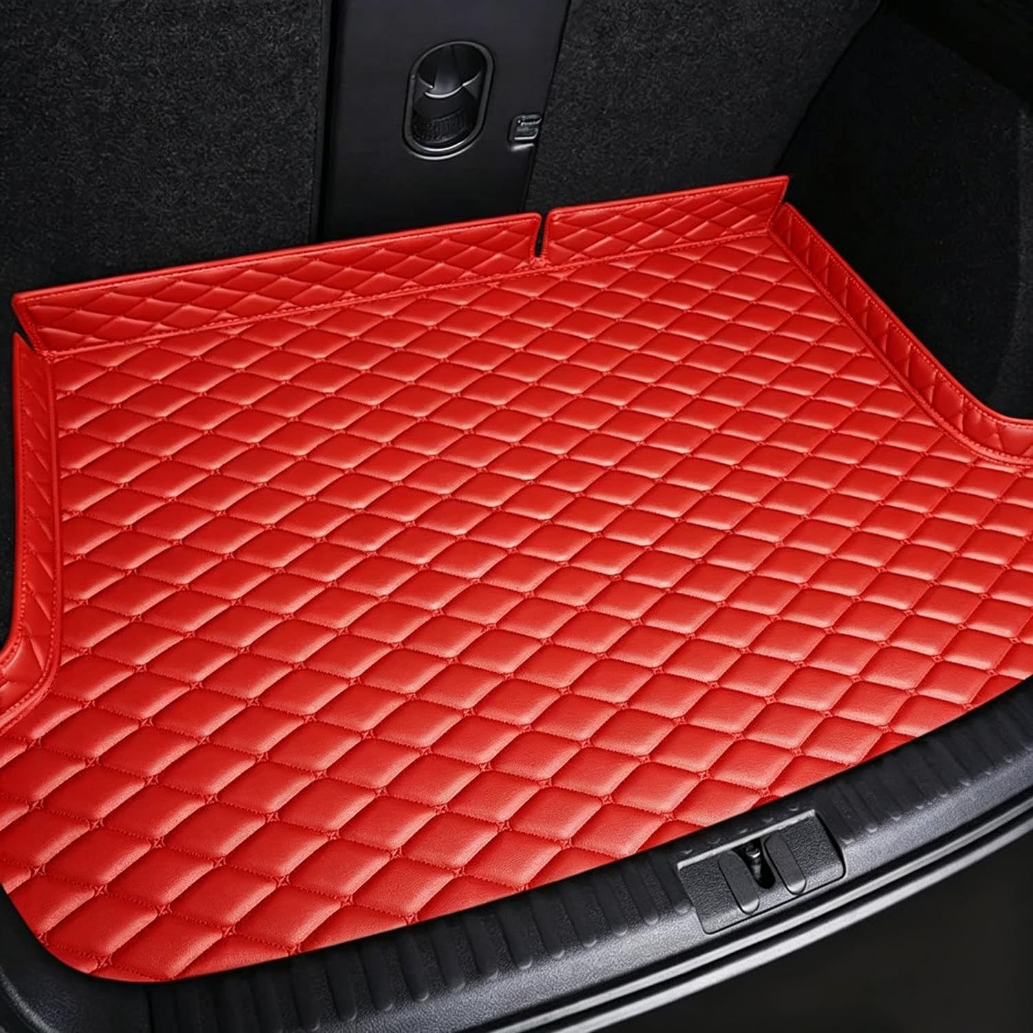 NIKTVEZ Car Leather Boot Liners, for Volkswagen Tharu 2019- Waterproof Boot Mats Cargo Tray Protector Liners Wear-Resistant Protector Pad Interior Accessories,B