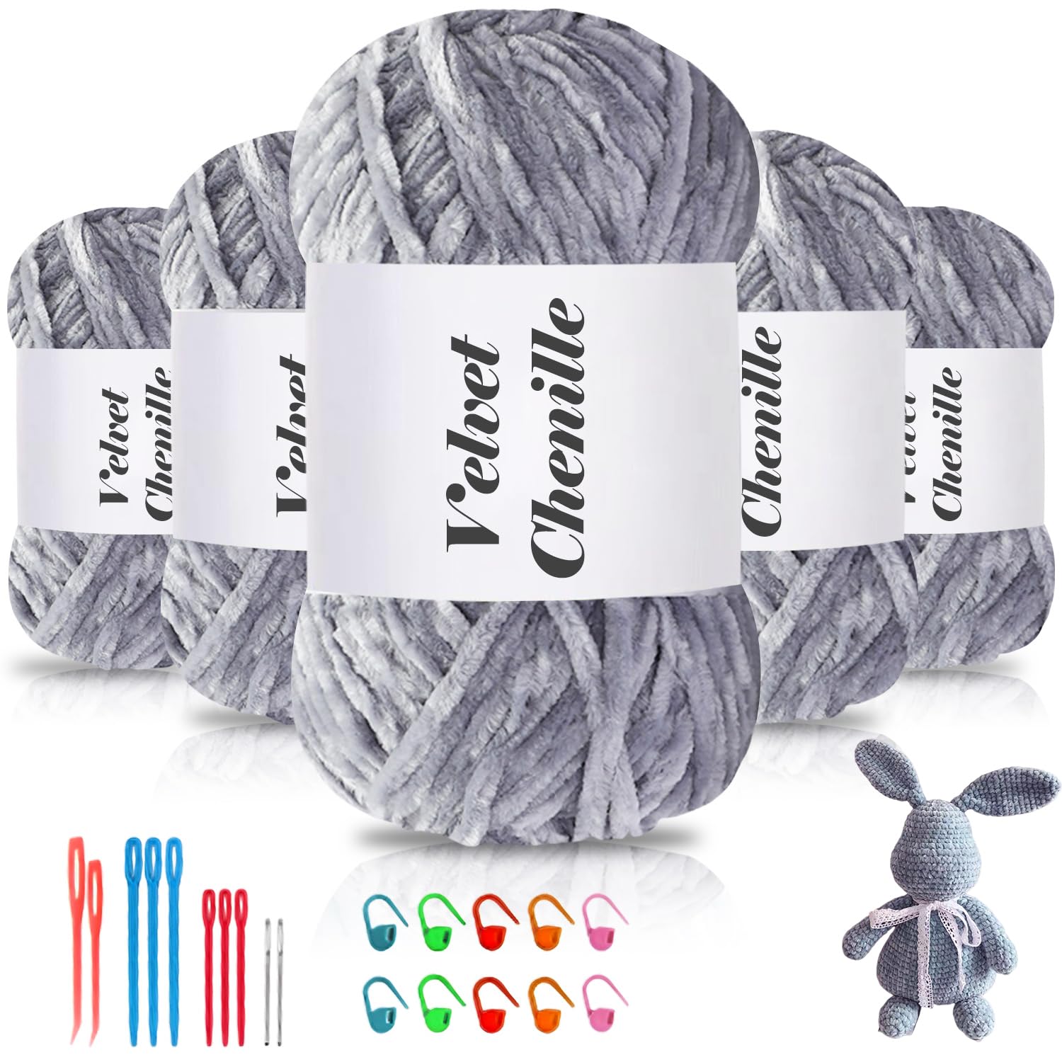 Pelotes de laine,Fil de Chenille en velours doré pour tricoter à la main, fil de laine moyen