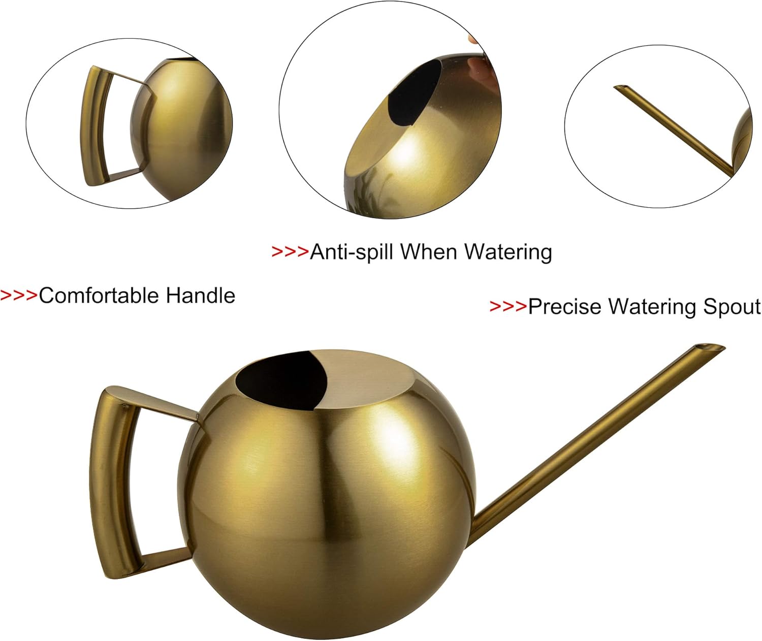 IMEEA Watering Can for Indoor Plants 45oz/1.3L Stainless Steel Small Indoor Watering Can House Plants (Bronze Color) : Patio, Lawn & Garden