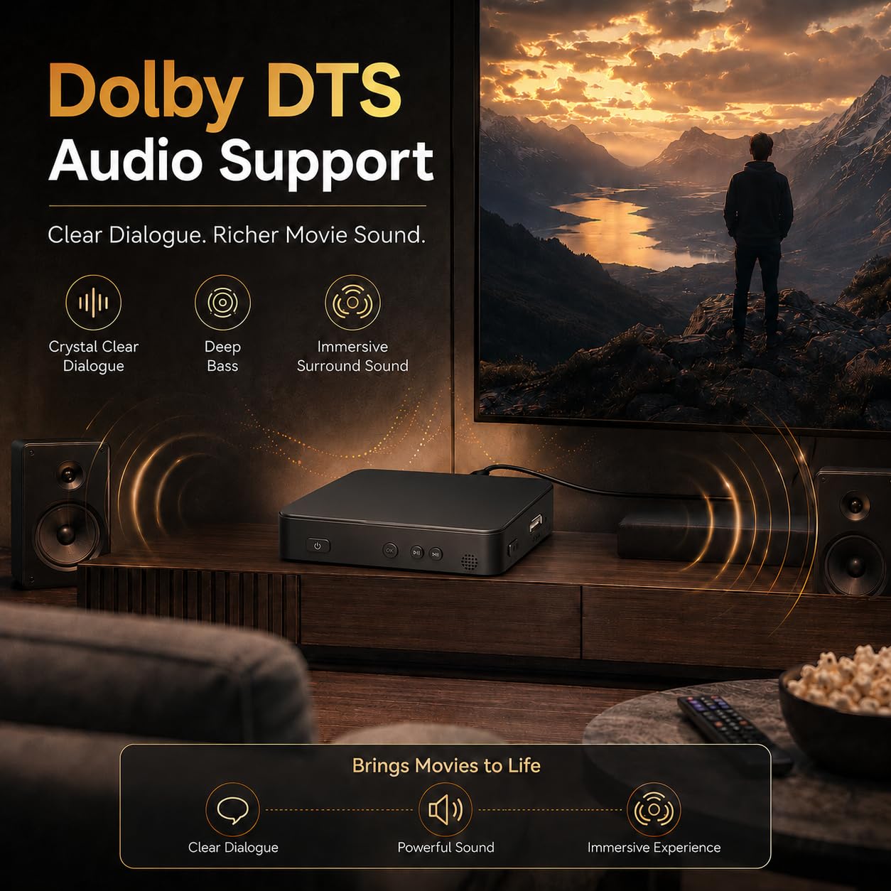 Leitor de DVD Blu Ray, reprodutor de disco de home theater Full HD
