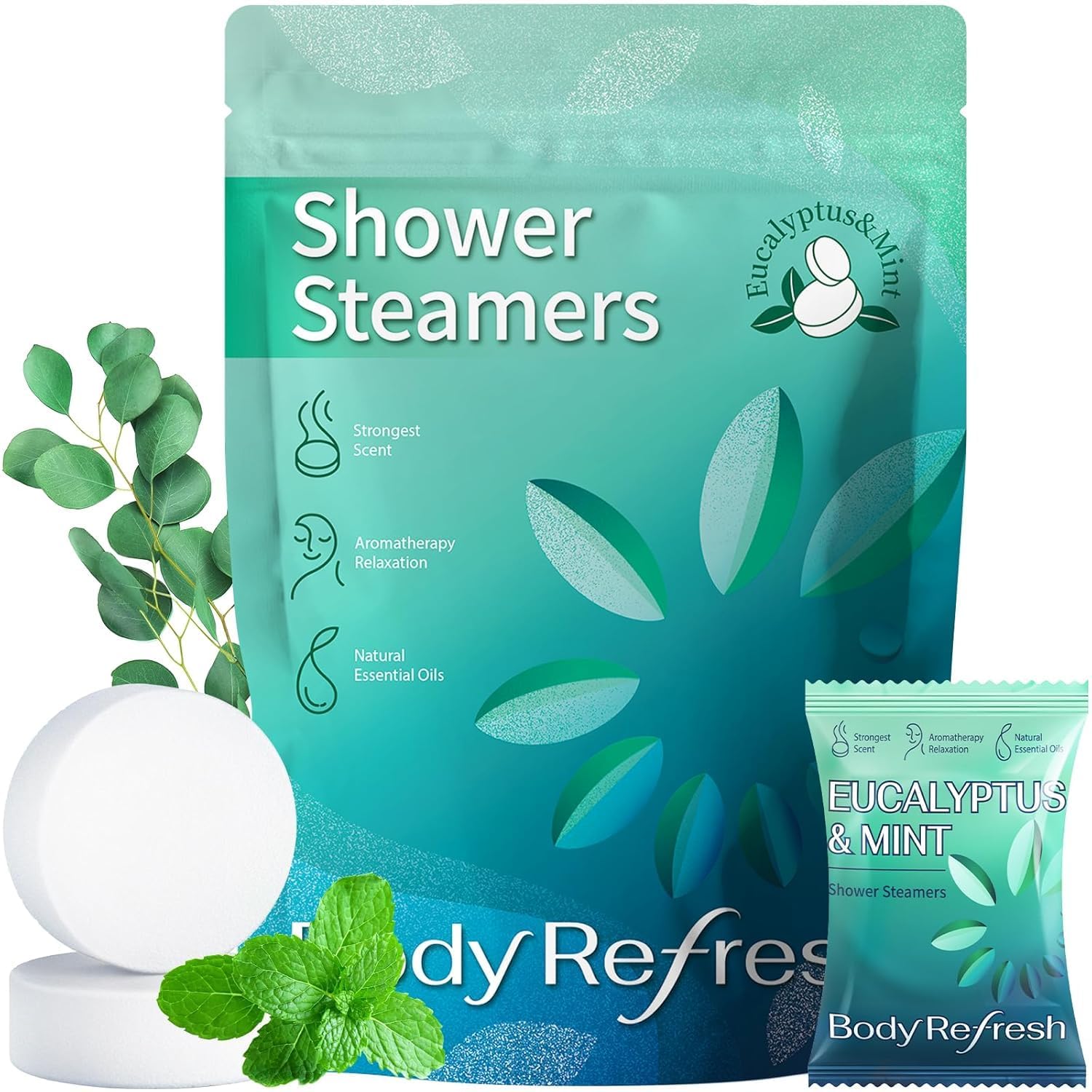 Shower Steamers Aromatherapy -18 Pack Eucalyptus Mint Shower Steamer, Eucalyptus for Shower, Easter Basket Essentials, Self Care Birthday Gifts for Women - Stress Relief Home Spa Relaxation