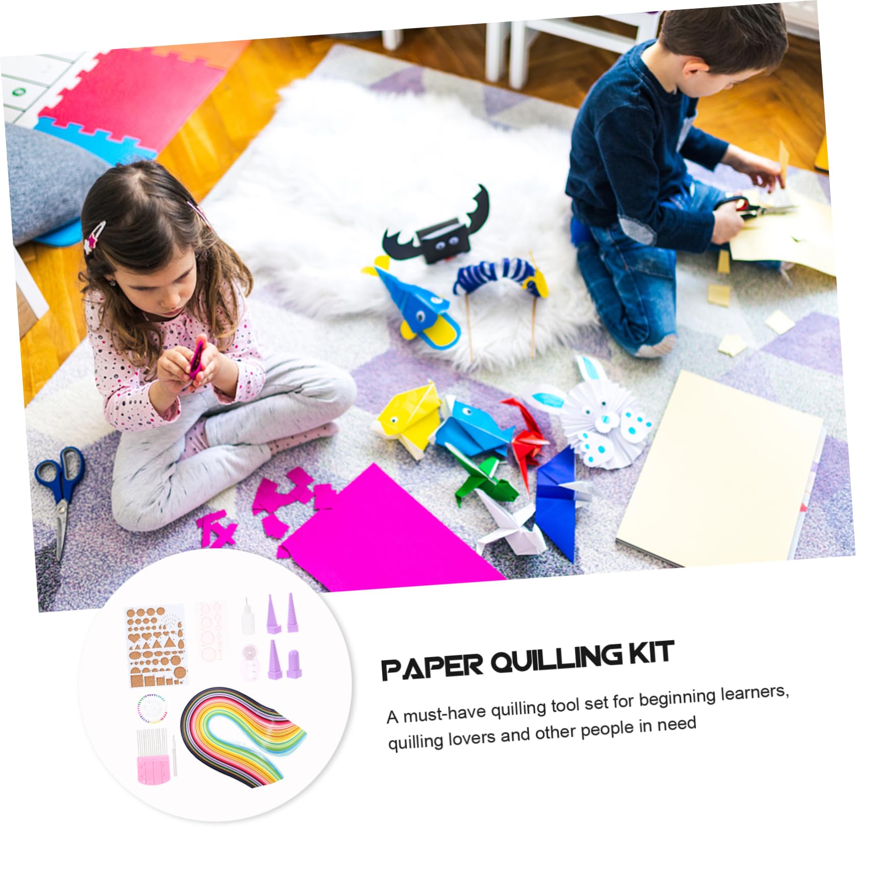NUOBESTY Papier Quilling Mit Bunten Papierstreifen Quilling-wickelwerkzeug Und Streifen-quilling-papierstift Für Scrapbook-dekorationsset Und Papier-quilling