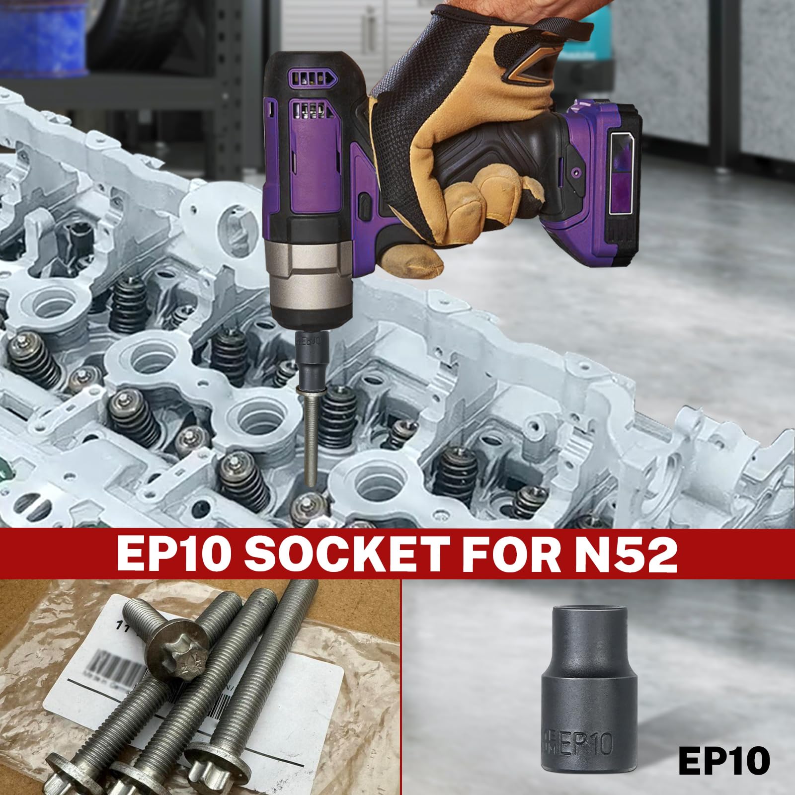 BILITOOLS Set di bussole Torx Plus esterne, 6 punti EP4-EP8, EP10-12, EP14, EP16, EP18, EP20, EP22, EP24, EP26, EP28, EP30, EP32 con 1/2 '' 3/8 '' 1/4 '' Dr, 19 pezzi presa esterna a stella per auto