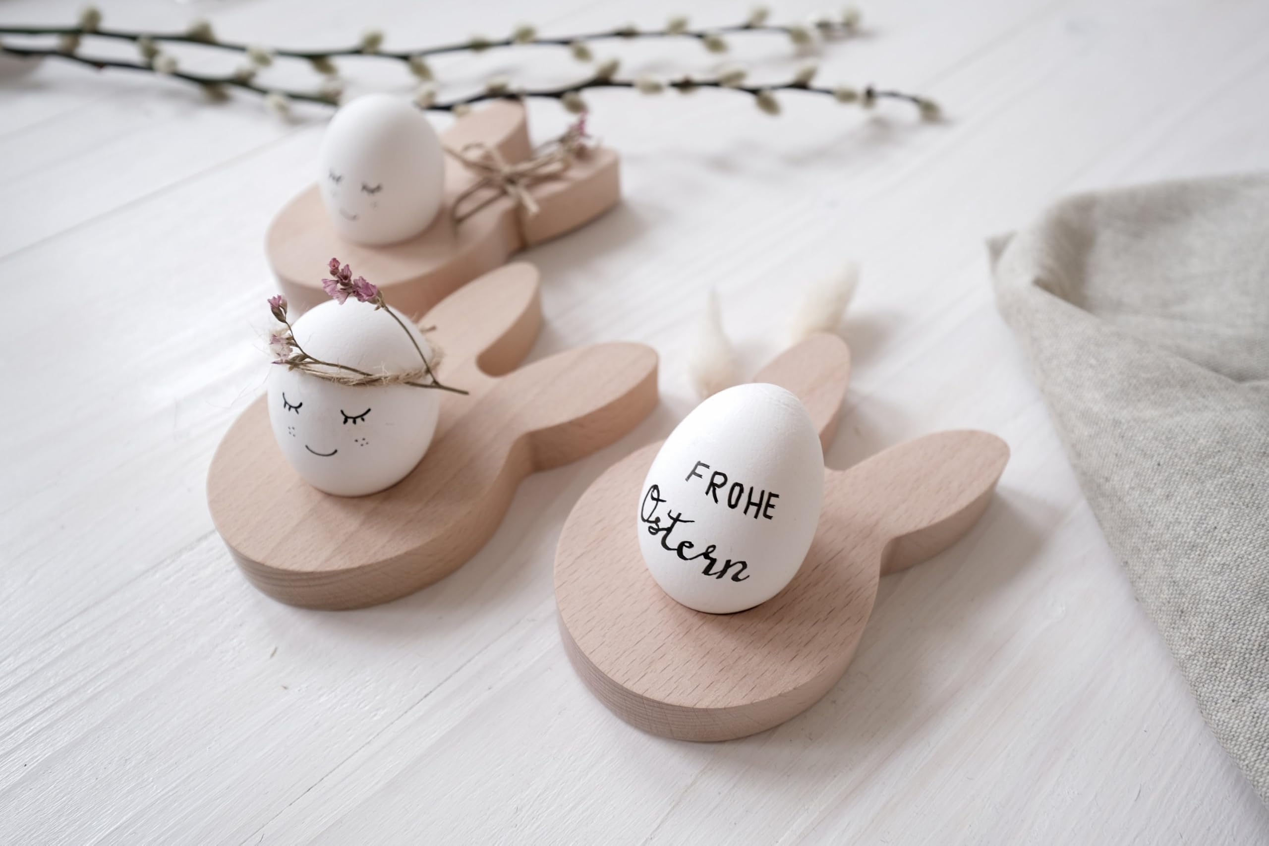 Eierbecher Hase Buchenholz mit Gravur personalisiert