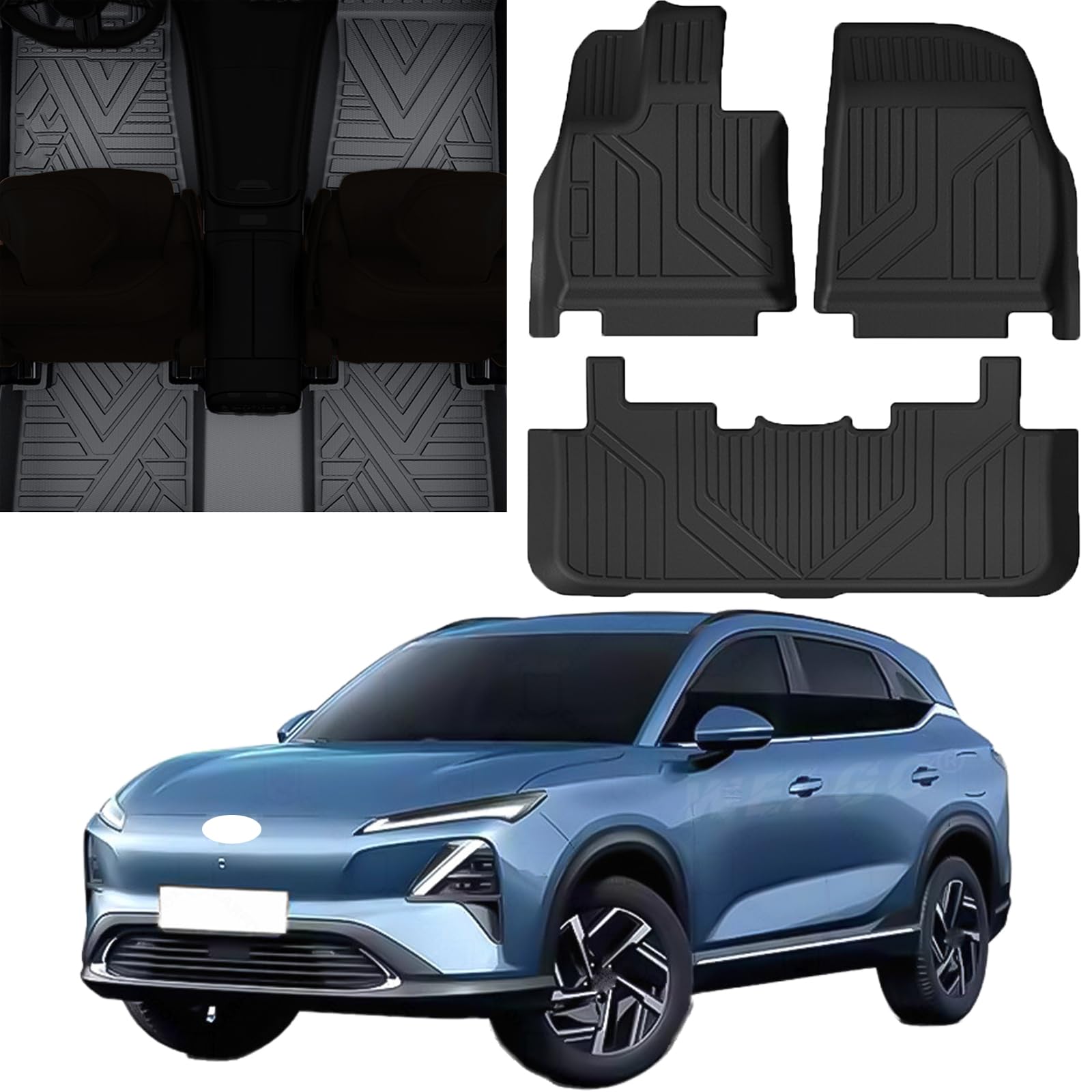 Floor Mats for Wuling Starlight S 2024 All Weather Floor Mats Odorless Anti-Slip Floor Liner Custom Fit TPE