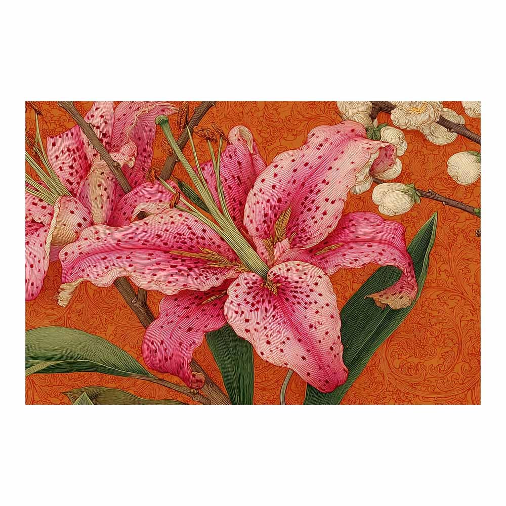 Xeniou Multicolor Flowers Wall Canvas Stargazer Lilies Print Canvas Wall Art, For Bedroom Office Home Decorations(Multicolor)-40X60cm Unframed