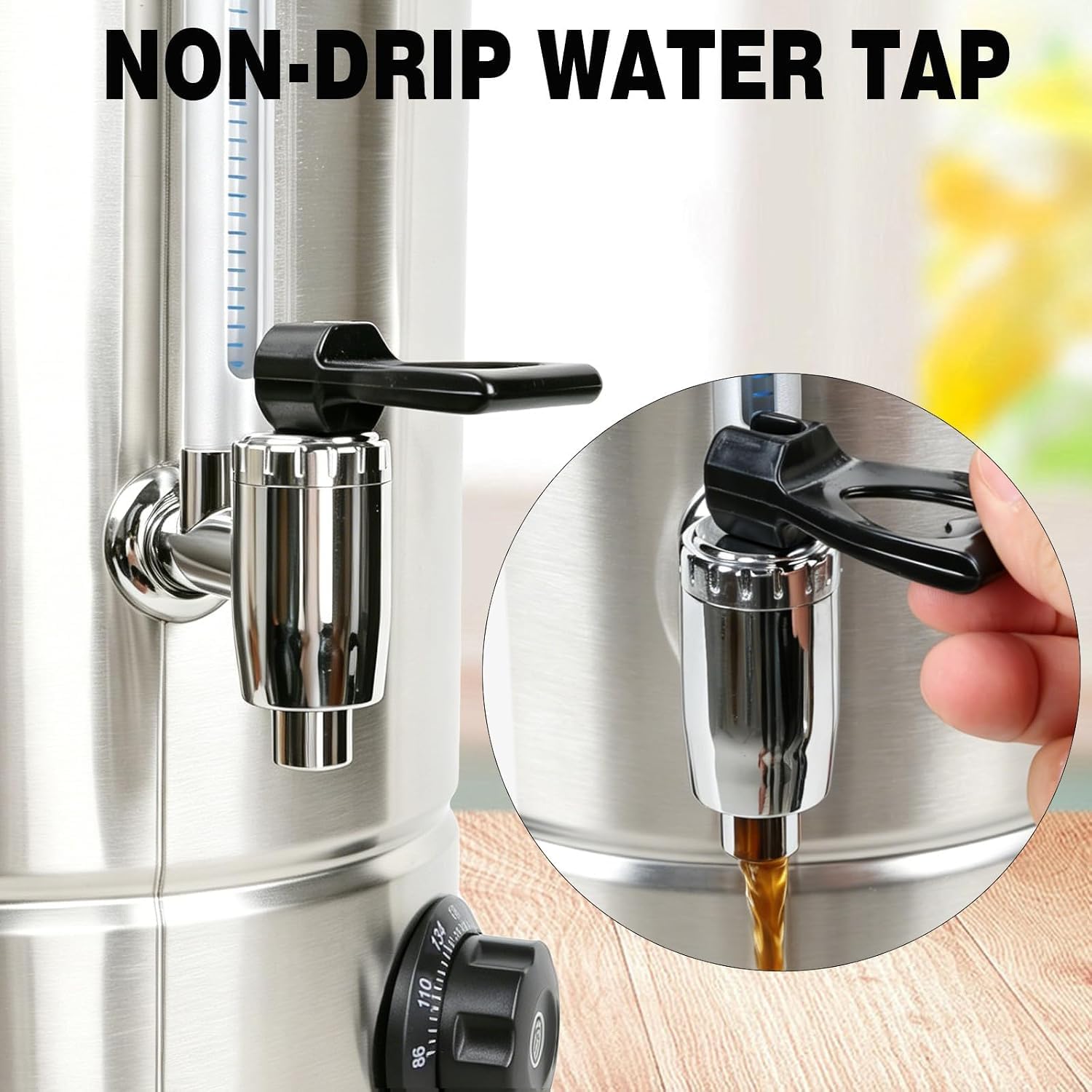 70 Cup Coffee Urn, 10L Commercial Coffee Maker, Double Wall Stainless Steel