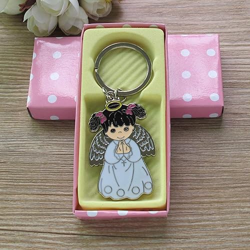 Regalo de fiesta de bautismo (12 piezas) Llavero de niña ángel rezando/Recuerdos de bautizo/Primera Comunión/Recuerdos de Bautizo/Recuerdos de