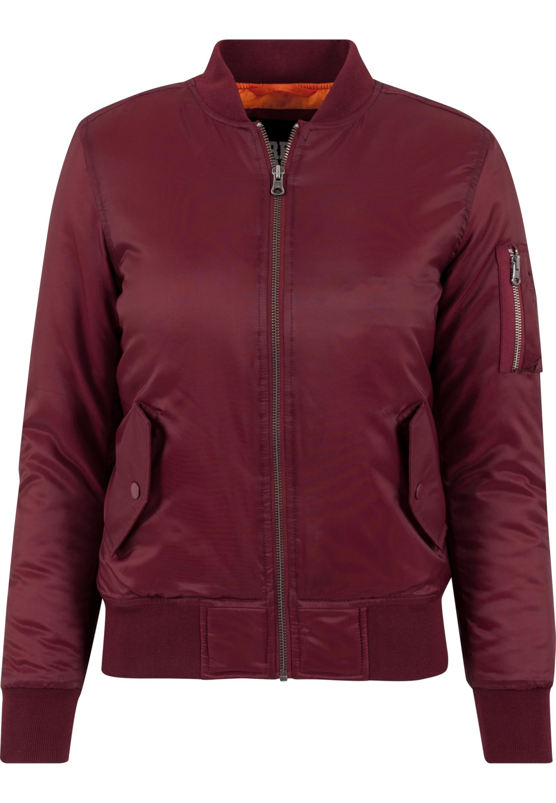 Urban Classics Women's Ladies Basic Bomber Jacket, Red - Rot (Burgundy 606), S UK