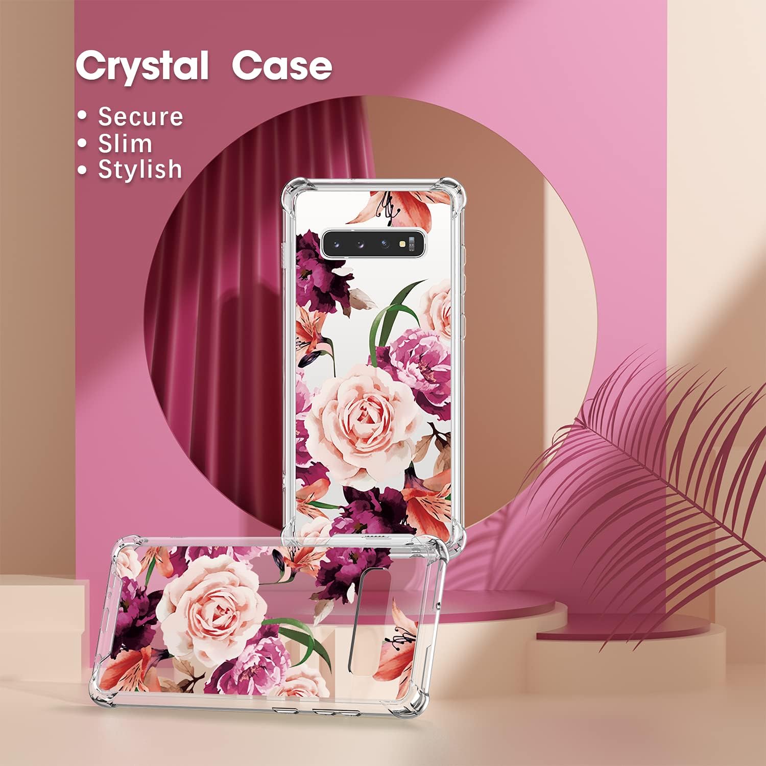 Cutebe Case for Galaxy S10 Plus,Shockproof Series Hard PC+ TPU Bumper Protective Cover for Samsung Galaxy S10 Plus 6.4 Inch 2019 Release Crystal