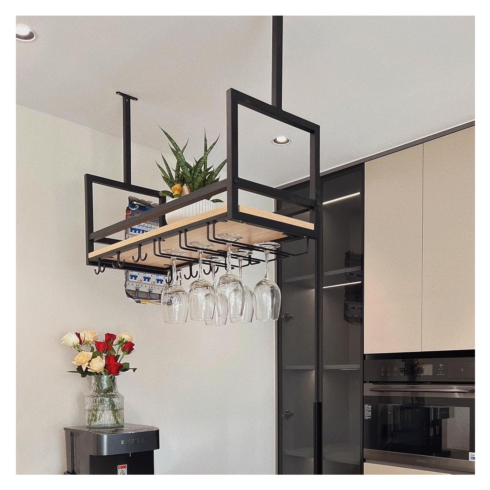 Portabottiglie da soffitto a un livello per bar ristorante da cucina
