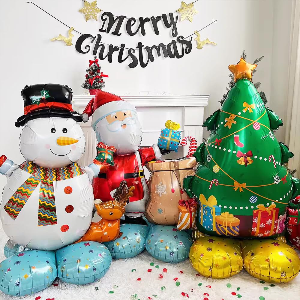 Amscan Folienballon Weihnachtsmann Im Schornstein – 46 Cm, Helium-tauglich, Mit 'Merry Christmas'