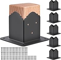 Vista 10 de Base de poste de 4 x 4, tamaño interior de 3.6 x 3.6 pulgadas, base de anclaje de poste de madera resistente para kit de valla de pérgola, base