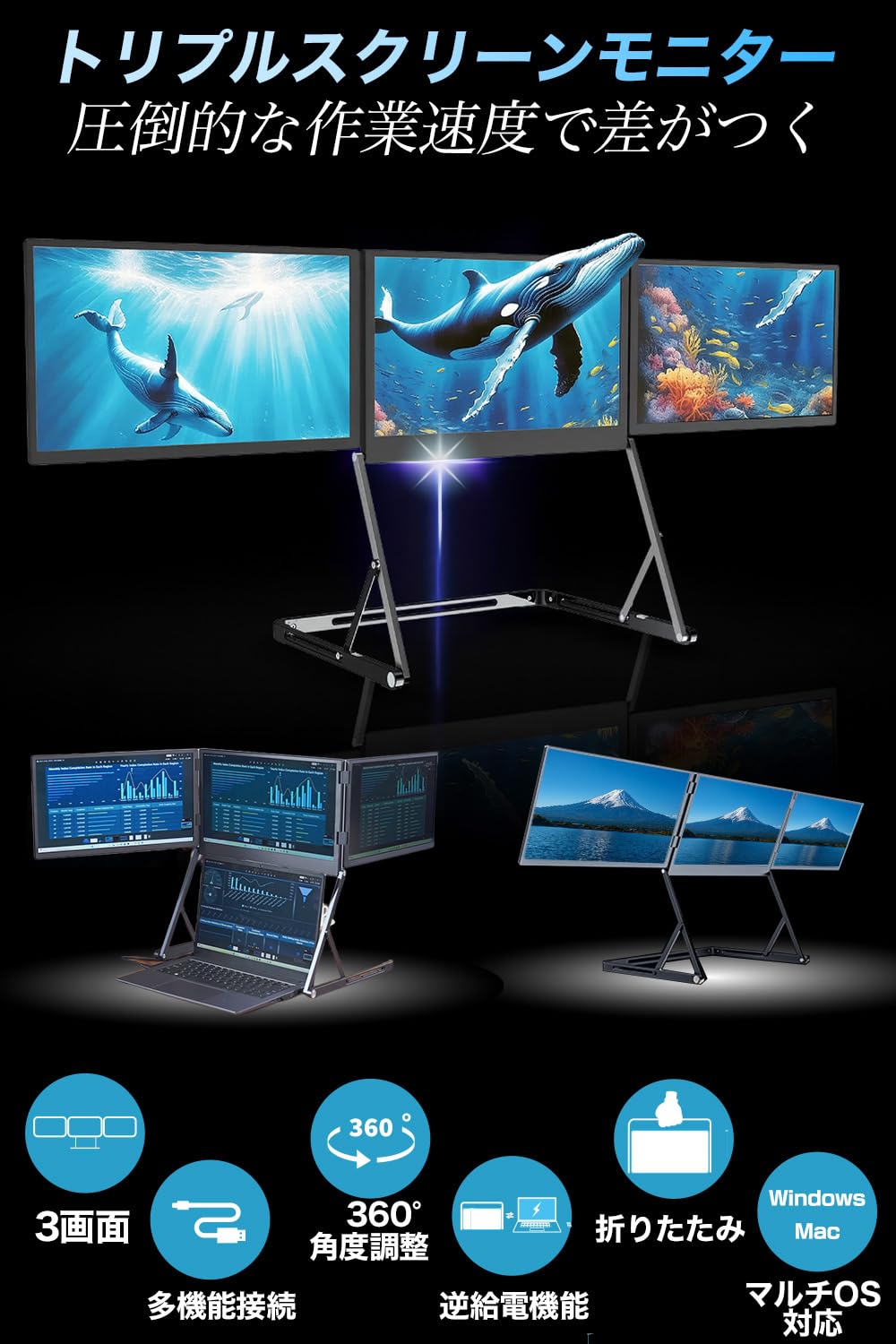 Amazon.co.jp: トリプルモニター トリプルスクリーン 3画面 4画面 15.6