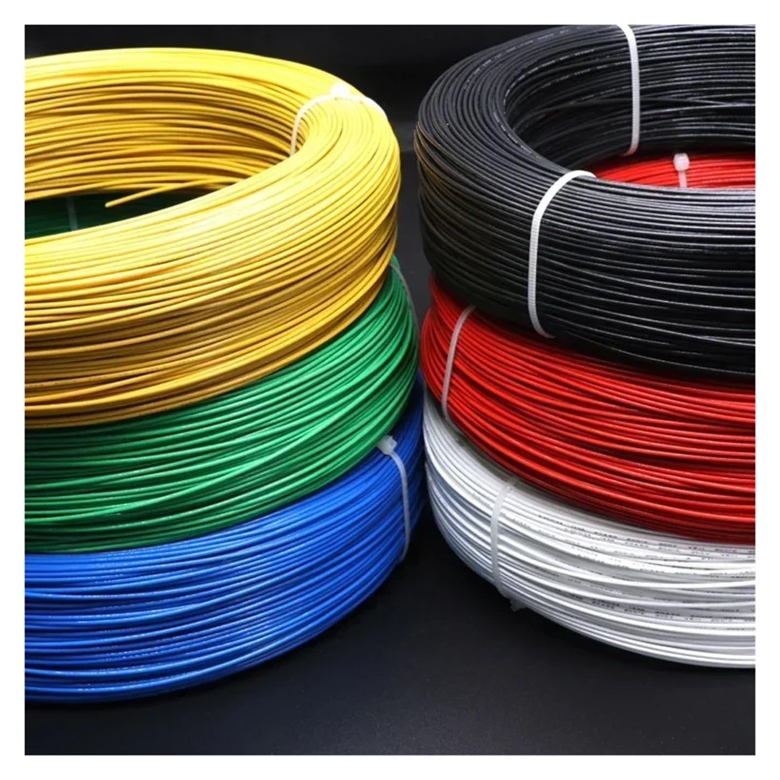 Wire and cable Cable de electrones de alta temperatura aislado de plástico FEP, Cable de PTFE UL1332 de 2/5/10M, 28/26/24/22/20/18/16/14/12/10AWG for impresora 3D Twisted pair shielded cable(Black,5 M