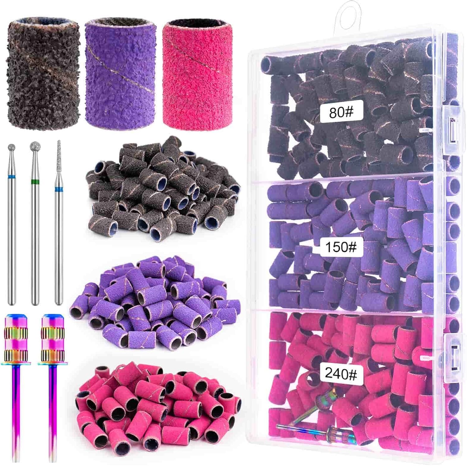 Sanding Bands for Nail Drill Sanding Bands Nail Drill Bits 210 Pcs