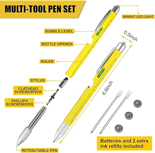 Miniatura 3 de Regalos para hombres, bolígrafo multiherramienta 9 en 1, accesorios geniales para hombres y padres, regalos de cumpleaños para papá, él, novio,