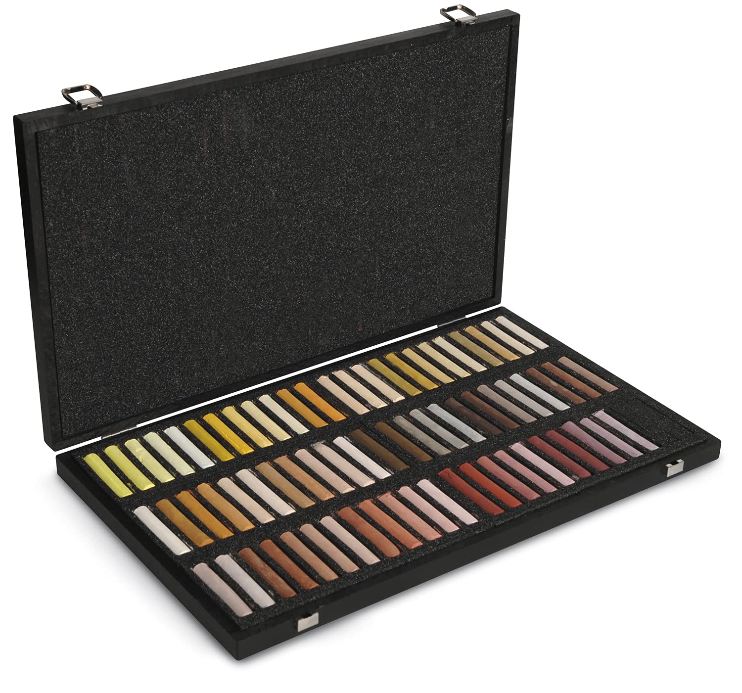 Blockx 49925 Künstler-Pastellkreiden, Komplettset brillanten Farbtönen im Holzkoffer, von Hand gefertigt mit reinen Pigmenten, leuchtende hoher Deckkraft, bunt, 204 Farben