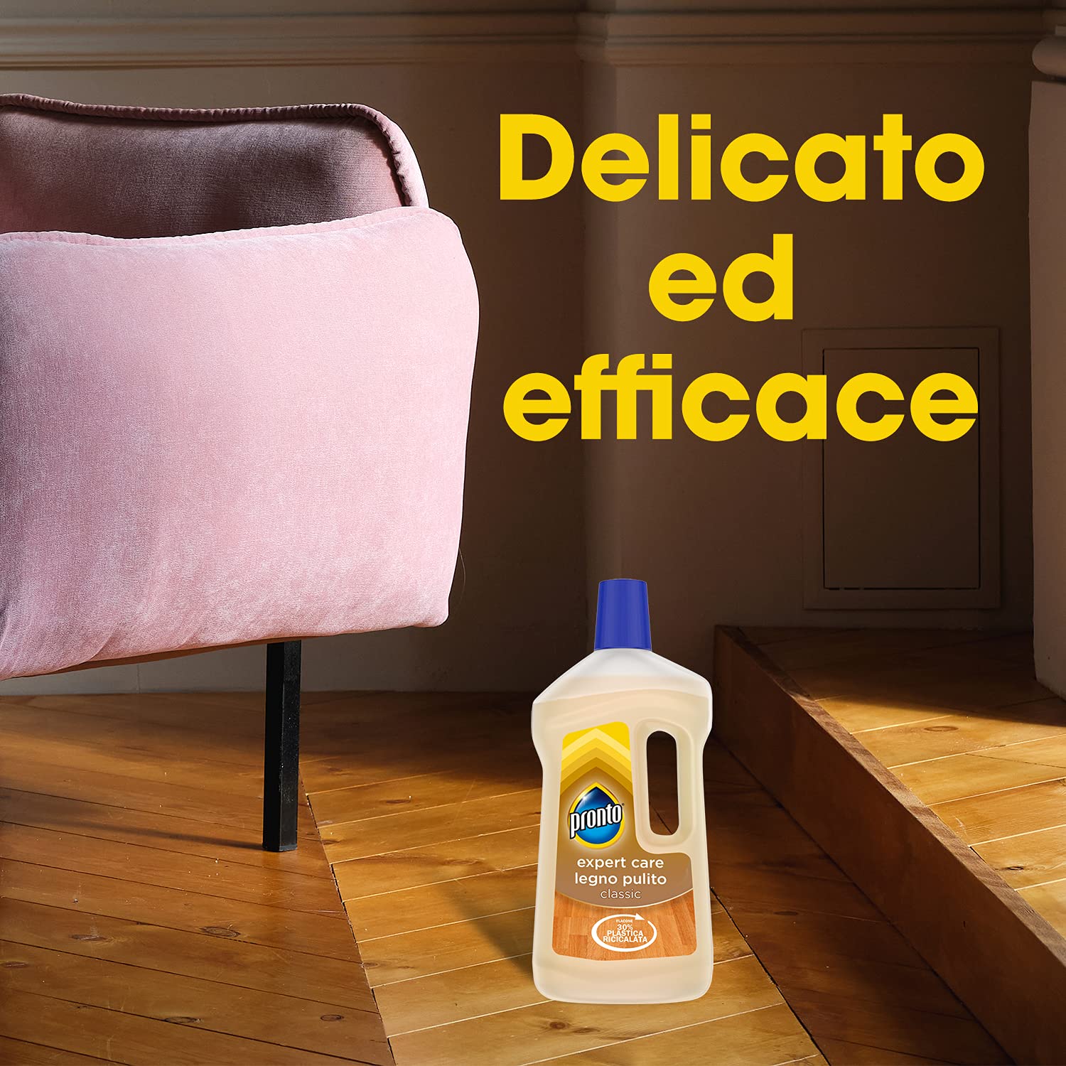 Pronto Legno Pulito Classic, Detergente Pavimenti Parquet, Formato Scorta da 12 pezzi da 750ml