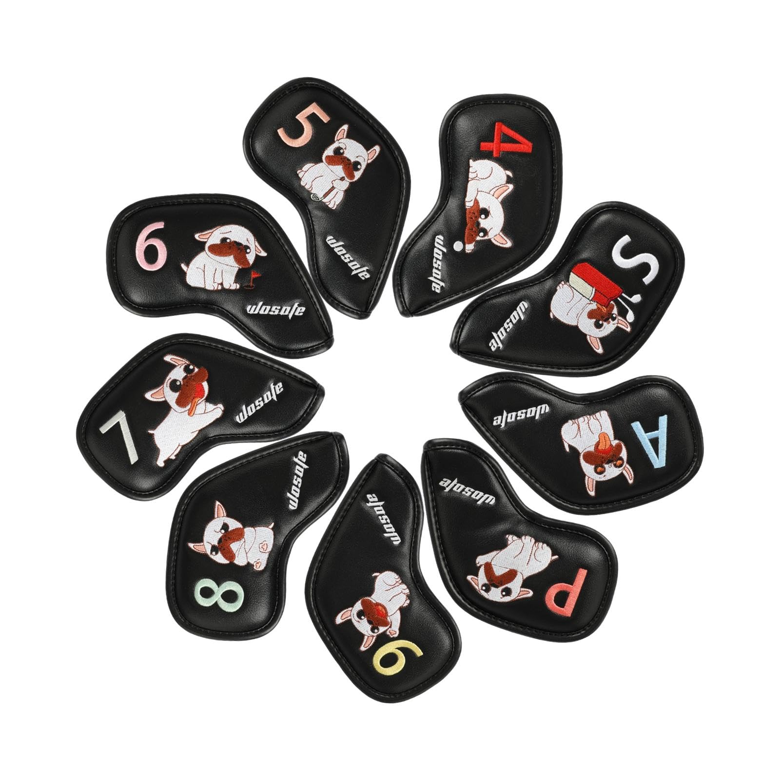 9 Teiliges Set Schlägerhauben Aus Eisen, Praktische Und Tragbare Schlägerhauben für Golfer Der Größen 4 9, P, A, S, Anfänger, Cade