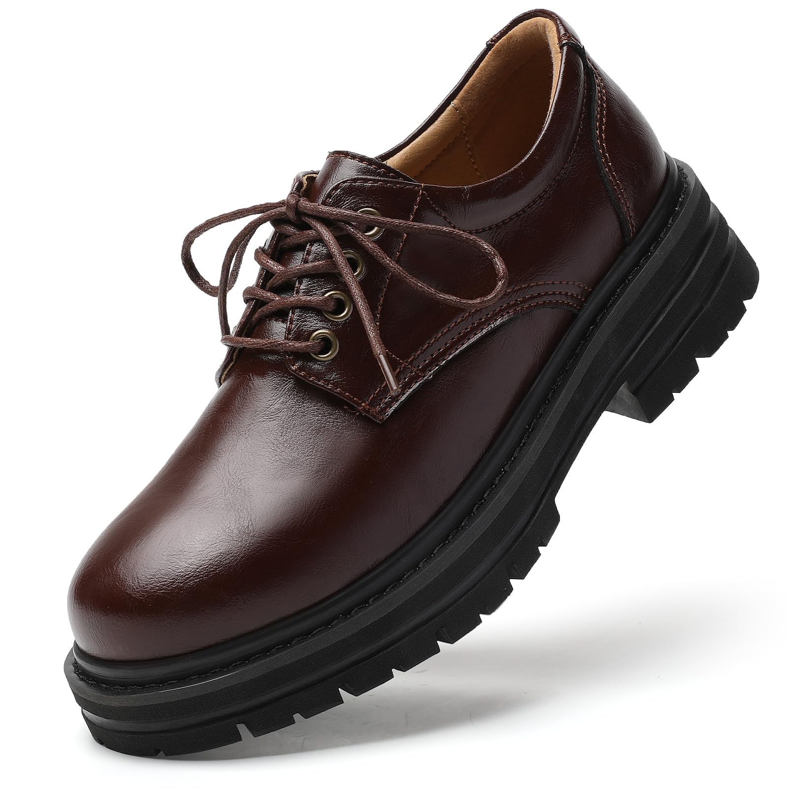 Oxford Shoes for Women Women's Oxford Shoes Platform Oxfords for Women Women's Classic Lace Up Loafers Comfortable Dress Business Casual Work Office Oxfords Shoe for Ladies-image-15