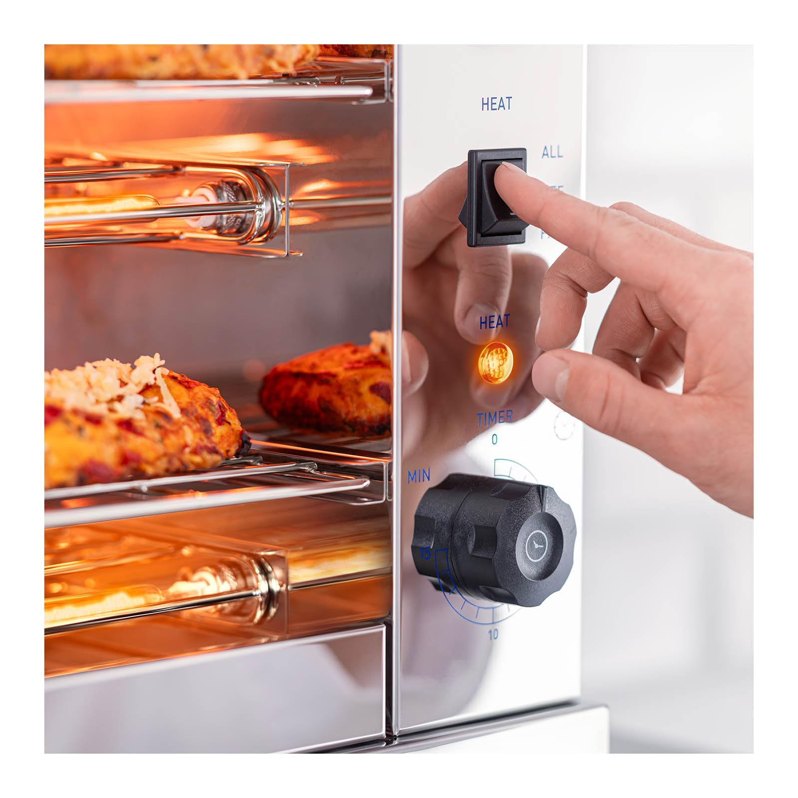 Royal Catering RC-SGI01 Salamandre De Cuisine Professionnelle Four Électrique Grill (3 200 W, 0-15 min, Récipient collecteur de graisse, Acier inoxydable)