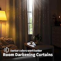 Vista 321 de BGment Room Darkening Curtains 95 Inches Long, Grommet Thermal Insulated Blackout Curtains with Wave Line and Dots Printed for Bedroom, 2 Panels