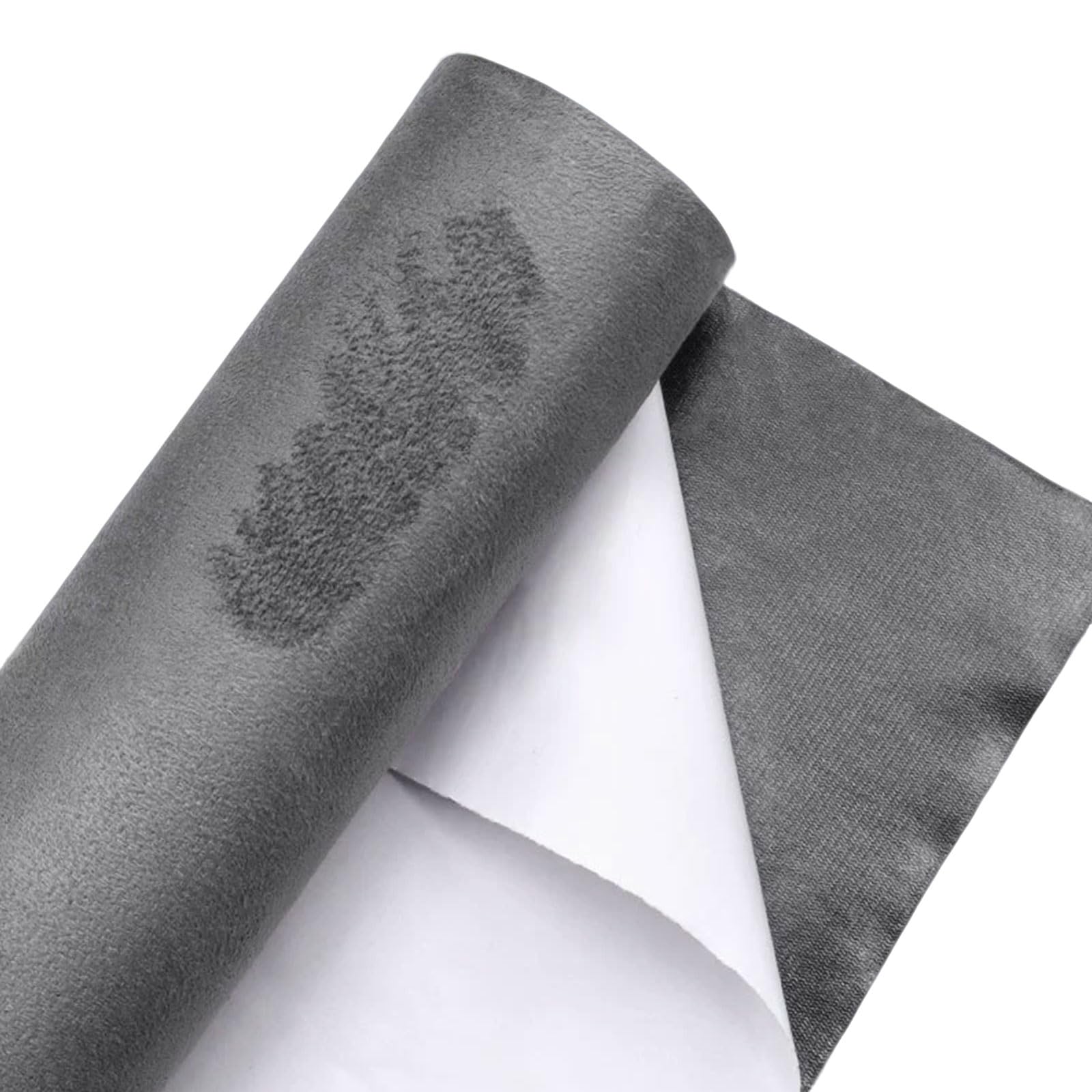 mistybabes 1 Roll Black Velvet Fabric, 40 x 200cm Faux Suede Self Adhesive Microfiber Fabric for Cockpit Interior Car Dashboard Furniture Jewelry Drawer DIY Repair (Dark gray)