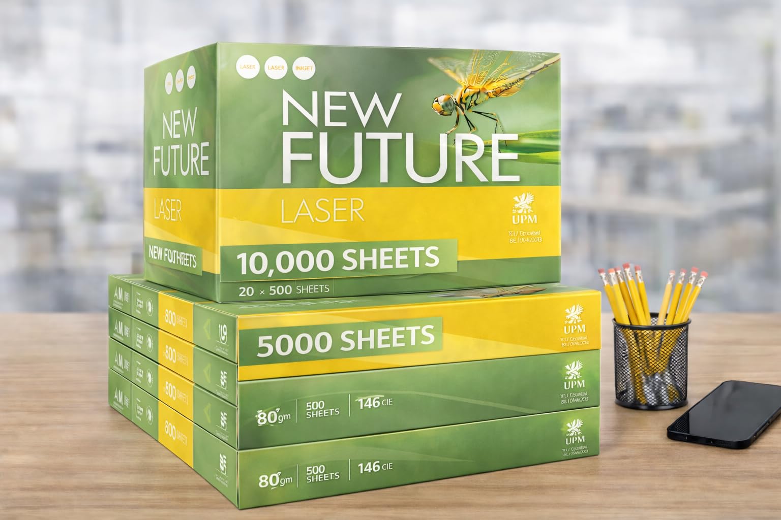 Kopierpapier A5 80g/m² Weiß – für Laser & Inkjet Drucker – Premium Druckerpapier – 1000/2500 / 5000/10000 Blatt – Multifunktionspapier für Büro, Schule & Homeoffice (10000)