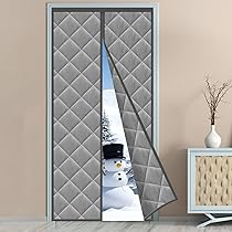 Tenda Porta Inverno Termica Magnetica – 100 x 210 CM – GRIGIO – Termica Isolante Freddo Chiusura Automatica a Calamite, Superiore Aumentato a 3,8 cm, Per Balcone Soggiorno Cantina Cucina