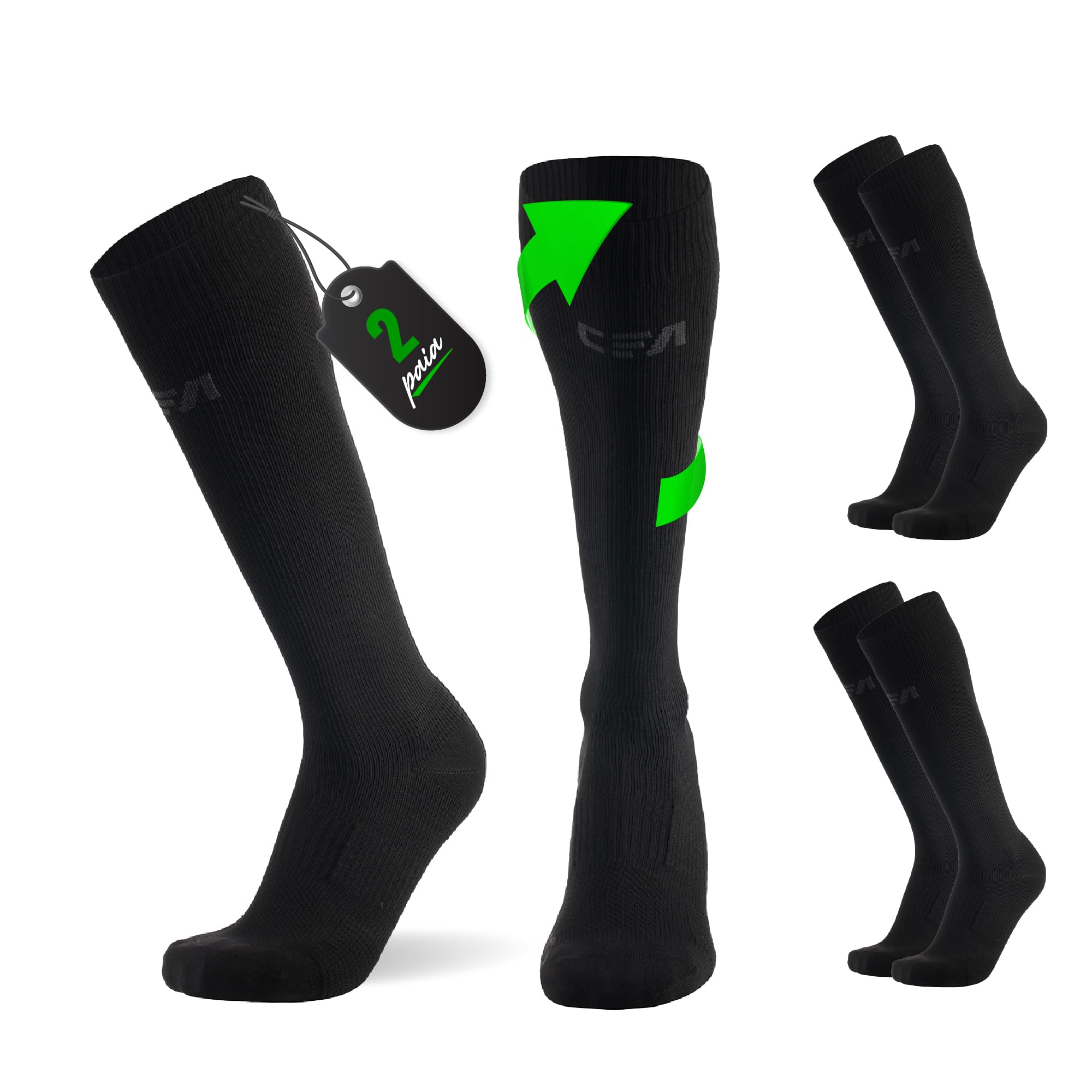 CFA V1 Calze Compressione Graduata Donna e Uomo | Calze Elastiche Sportive Per Circolazione, Vene Varicose, Gravidanza, Antitrombo, Ciclismo, Running | Made In EU FOR ATHLETES