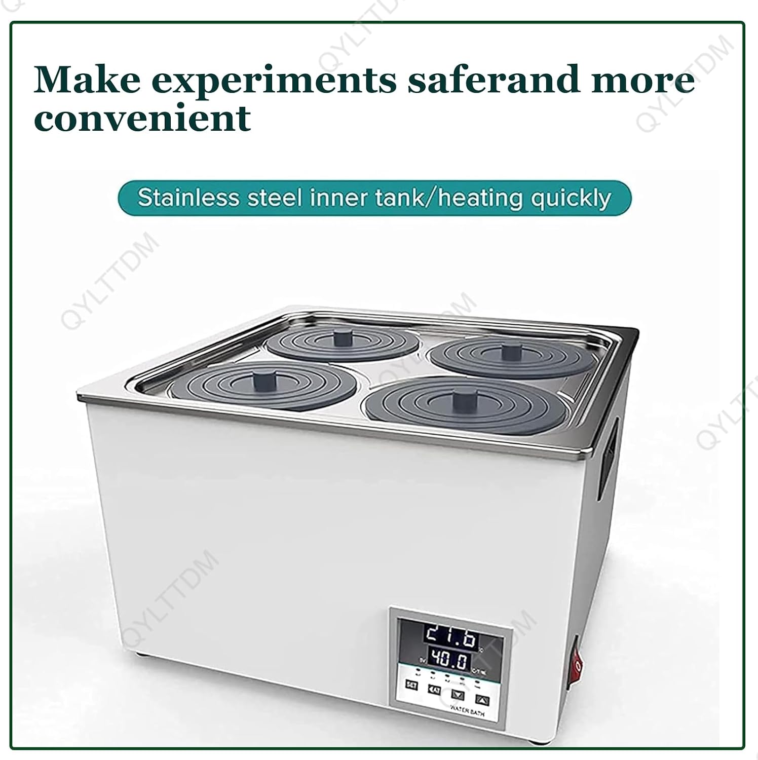 Digital Thermostatic Lab Water Bath, Scientific Heating Thermostatic Lab Water Bath, Electric Water Bath Heater, Exactitud 0.01℃, Thermostatic Water Bath with Digital Display and Protective Cover Lid
