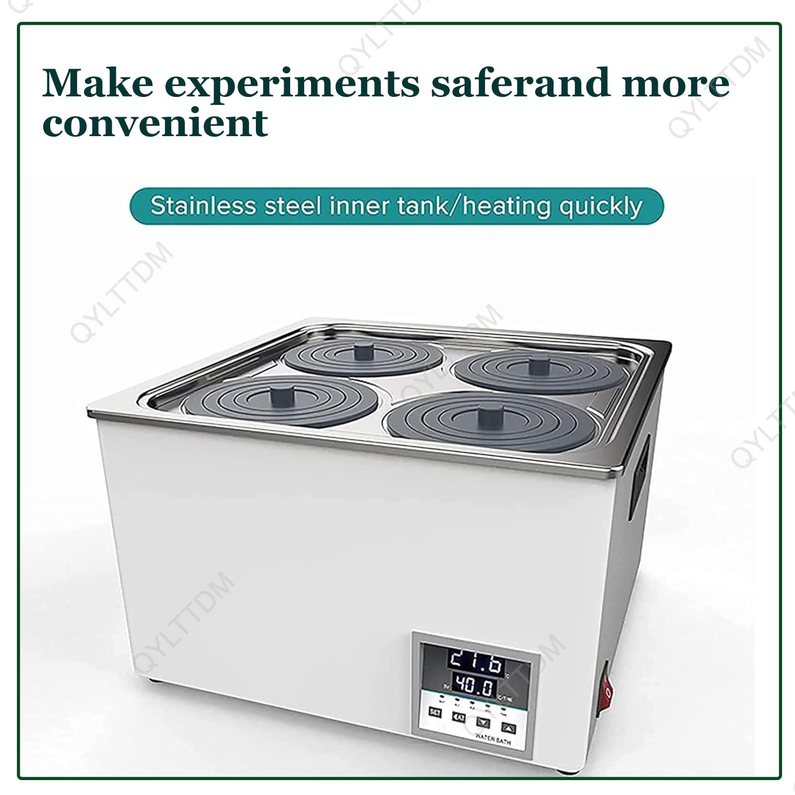 TYH Baño María Digital Científico para Laboratorio, Calentador Eléctrico para Baño María, Baño María Termostático con Pantalla Digital Y Tapa Protectora, Revestimiento De Acero Inoxidable