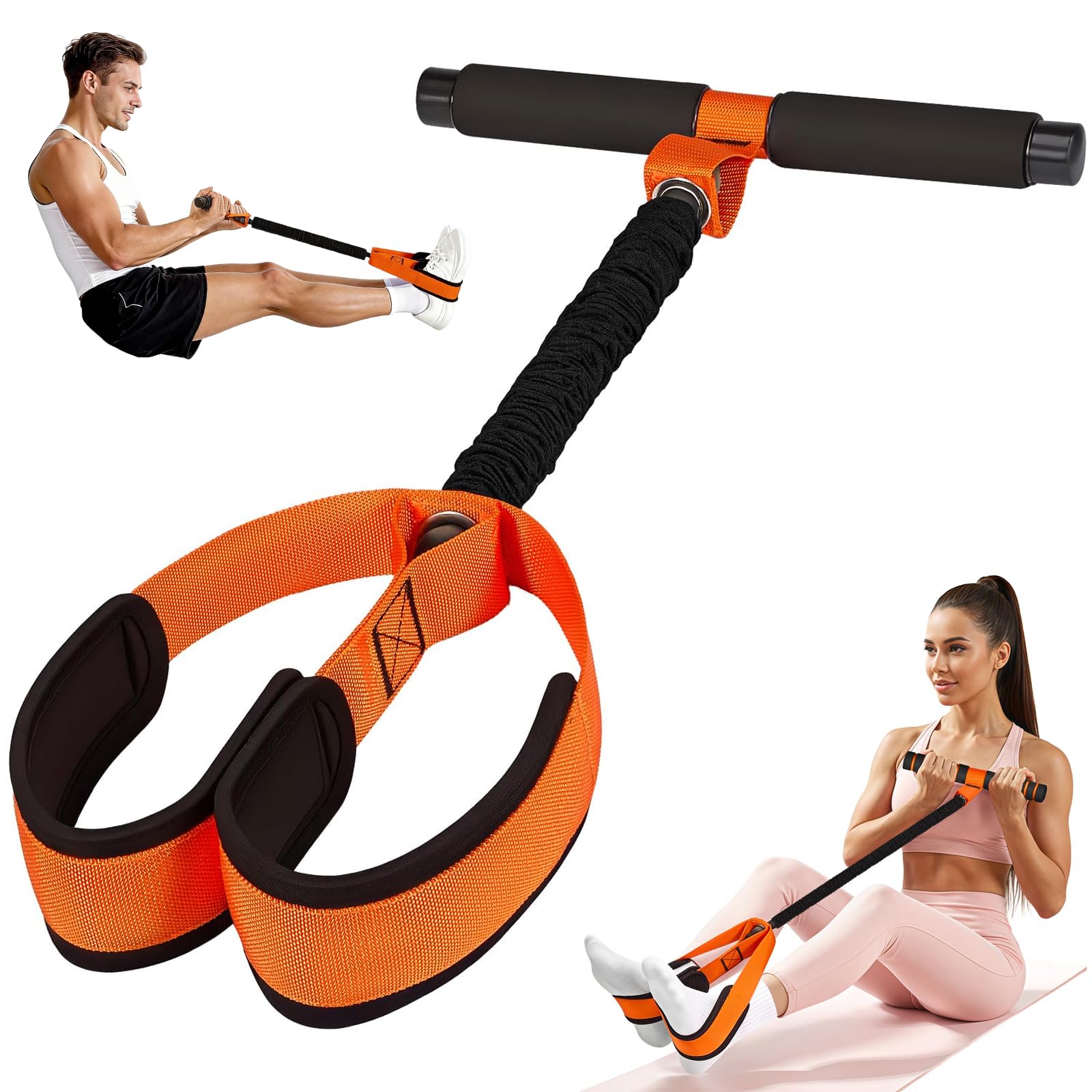 Fascia di Resistenza a Pedale con Maniglie, Fasce Elastiche Fitness, Elastici Fitness, Resistance Bands, con Pedale Antiscivolo e Tubo in Lattice, per Casa, Palestra e Allenamento Completo