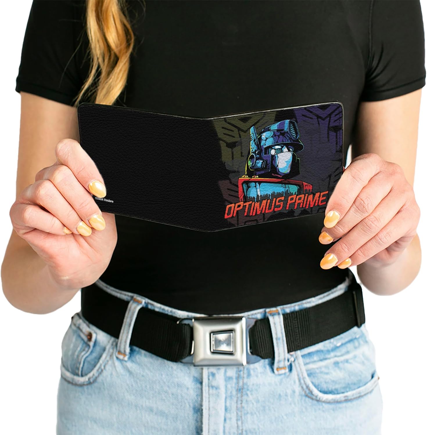 Buckle-Down Hasbro Wallet, Bifold, Transformers Optimus Prime Pose Autobot Fade Multi Color, Vegan Leather