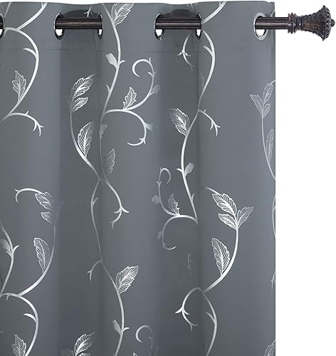 Miniatura 1 de BUHUA - Cortinas opacas con estampado floral de vid para dormitorio, sala