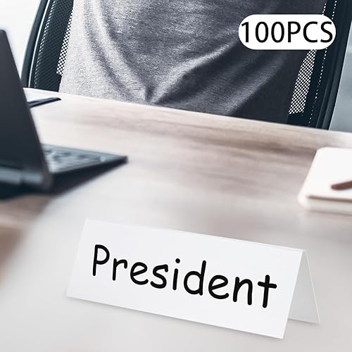 Miniatura 8 de CNCEST Tarjetas de tienda de campaña de 8.66 x 1.97 x 2.76 pulgadas, pizarra blanca de porcelana acrílica, tarjetas reutilizables para tienda,