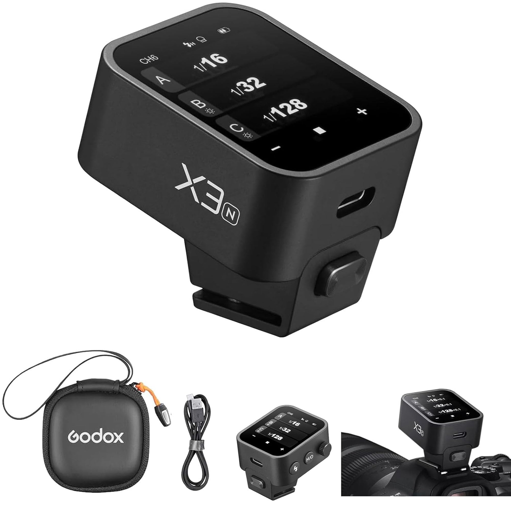 Godox X3 X3N TTL X3 N X3-N Wireless Flash Trigger for Camera, Built-in Lithium Battery, OLED Touchscreen Flash Transmitter